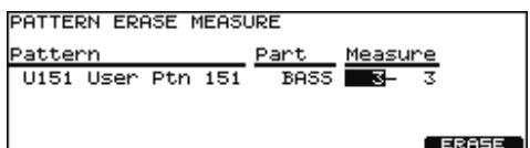 ROLAND V-STAGE TD-12KX - Pour effacer quelques mesures d'un motif ou une partie, appuyez sur [F4 (measure)] - 1
