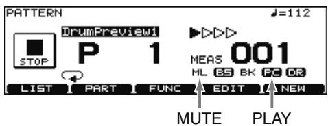 ROLAND V-STAGE TD-12KX - Appuyez sur [pattern] pour revenir à la page "pattern". - 1