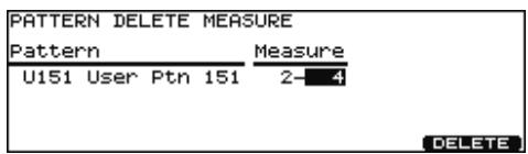 ROLAND V-STAGE TD-12KX - Pour supprimer quelques mesures d'un motif, appuyez sur [F4 (measure)] - 1