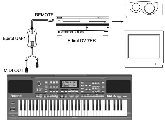 REMOTE Edirol UM-1 Edirol DV-7PR MIDI OUT Roland EXR-S