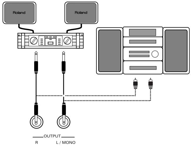 ROLAND EXR-46OR - Using the outputs and an optional footswitch - 1