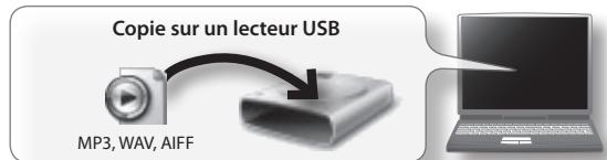 Copie sur un lecteur USB MP3, WAV, AIFF