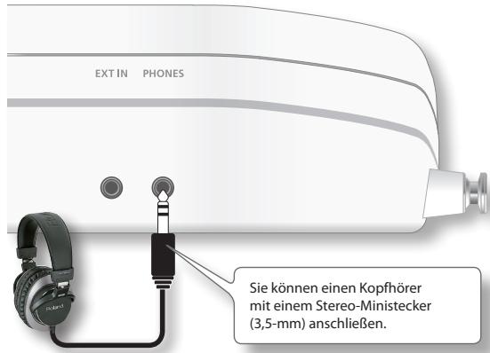 EXT IN PHONES Sie können einen Kopfhörer mit einem Stereo-Ministecker (3,5-mm) anschließen.