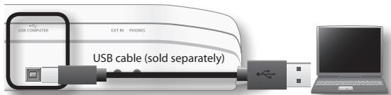 US COMPUTER EXT IN PHONES USB cable (sold separately)