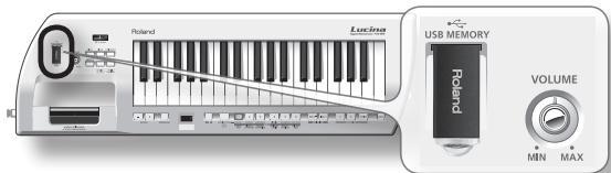 ROLAND LUCINA AX-09 - Het USB-geheugen aansluiten - 1