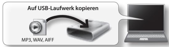 Auf USB-Laufwerk kopieren MP3, WAV, AIFF