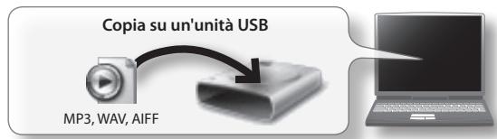 Copia su un'unità USB MP3, WAV, AIFF