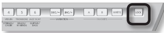 4 5 6 DEC/- INC/+ A B WRITE LOCK VIOLIN TROMBONE JAZZ SCAT — VARIATION — — FAVORITE STIRINGS/ BRASS/ GUITAR/ CHOR W WINDS BASS