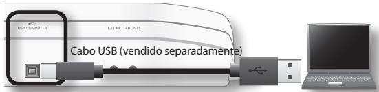 USB COMPUTER EXT IN PHONES Cabo USB (vendido separadamente)