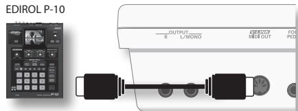 EDIROL P-10 OUTPUT R L/MONO OUTPUT MIDI OUT FOR PLO