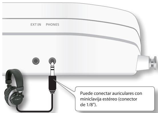 EXT IN PHONES Puede conectar auriculares con miniclavija estéreo (conector de 1/8").