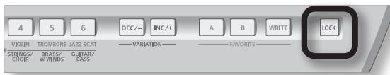 4 5 6 DEC/— INC/+ A B WRITE LOCK VIOLIN TROMBONE JAZZ SCAT — VARIATION — — FAVORITE STRINGS/ CHOR BRASS/ W WINDS GUITAR/ BASS
