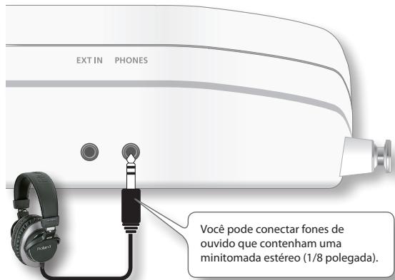 EXT IN PHONES Você pode conectar fones de ouvido que contenham uma minitomada estéreo (1/8 polegada).