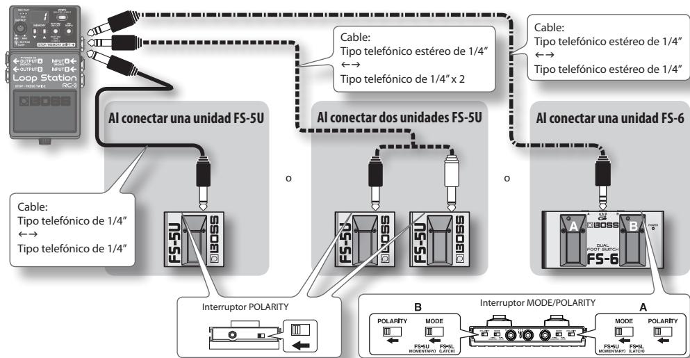 ROLAND RC-3 - Conexión a un interruptor de pedal externo - 1