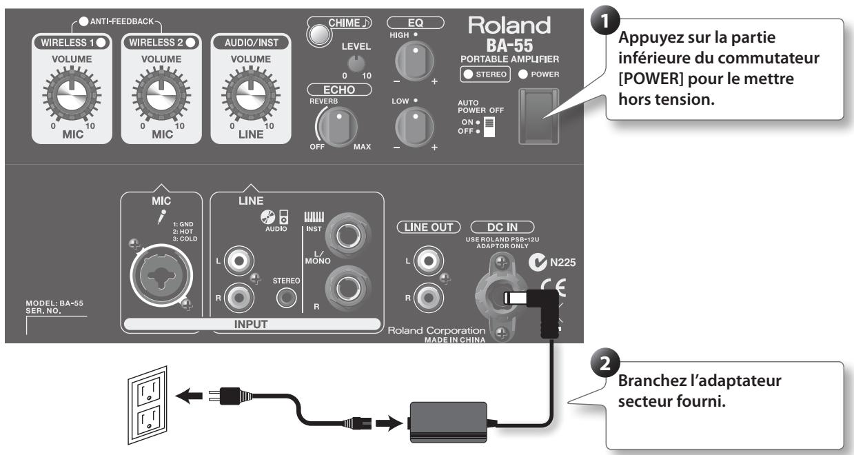ROLAND BA-55 - Mise en garde à propos des piles - 1