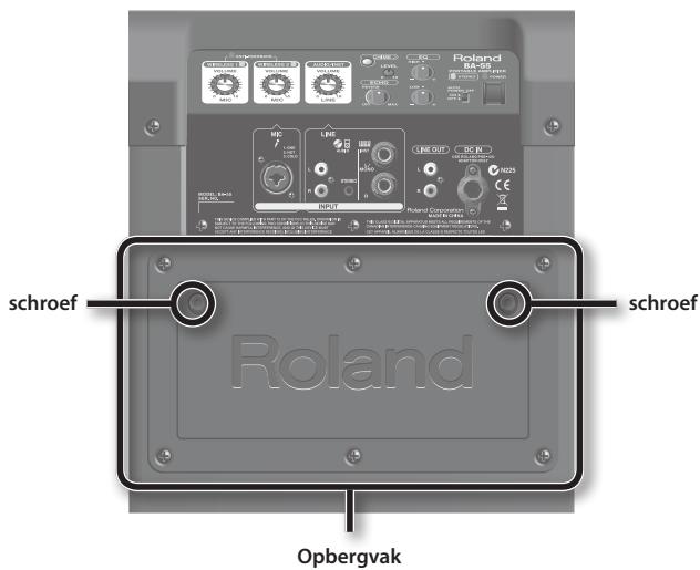 ROLAND BA-55 - De microfoon en netstroomadapter opbergen - 1