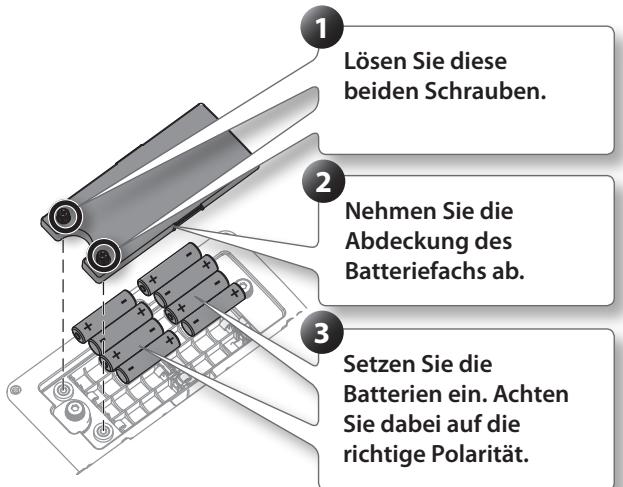 ROLAND BA-55 - Einsetzen der Batterien - 1