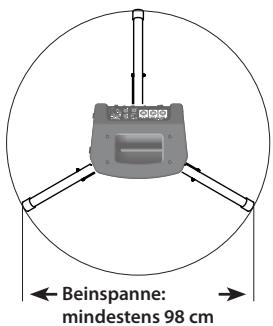 ROLAND BA-55 - Losen Sie die Stativschraube, und öffnen Sie das Stativ.   Drehen Sie den Knopf anschließend wieder fest. - 1