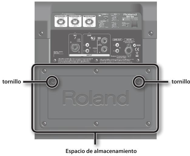 ROLAND BA-55 - Almacenimiento del micrófono y el adaptador de CA - 1