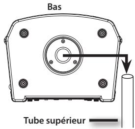 ROLAND BA-55 - Positionnez le tube supérieur à la hauteur requise et insérez la goupille dans l'orifice du tube supérieur. - 2