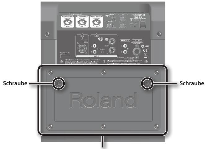 ROLAND BA-55 - Aufbewährung des Mikrofons und des Netzadapters - 1