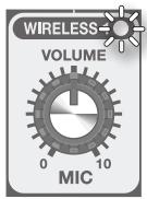 ROLAND BA-55 - Houd de knop [CHIME] ingedrukt tot de WIRELESS 1-indicator gaat knipperen. - 1