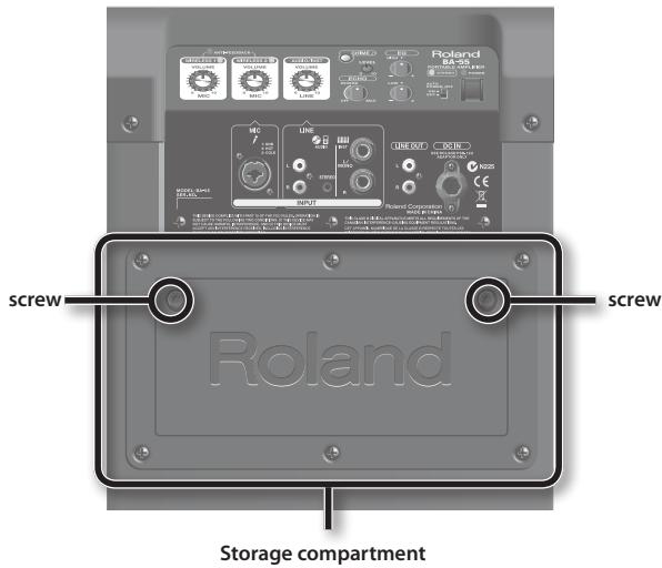 ROLAND BA-55 - Storing the Mic and AC Adaptor - 1
