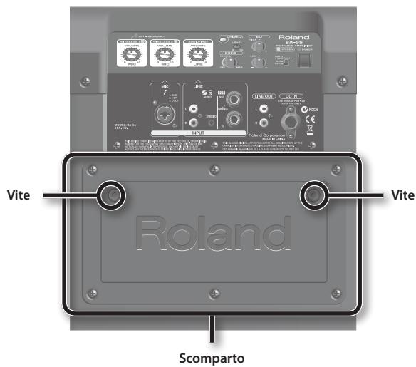 ROLAND BA-55 - Scomparto per il microfono e l'adattatore CA - 1
