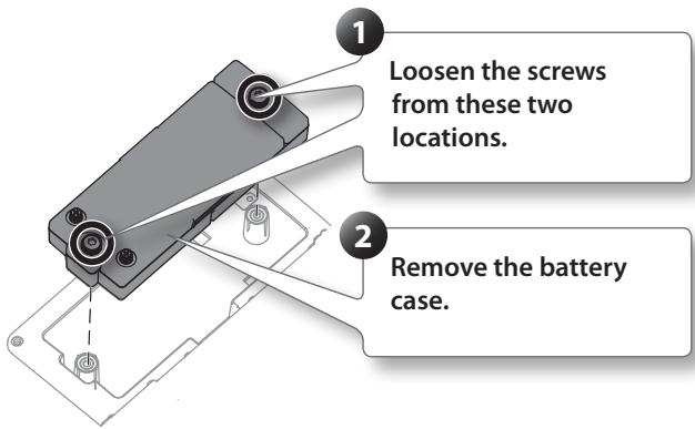 ROLAND BA-55 - Removing the battery case - 1