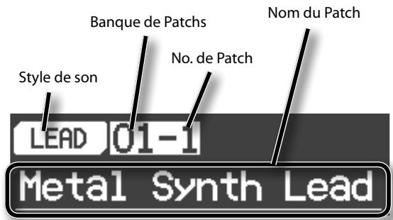 Banque de Patches Nom du Patch No. de Patch Style de son LEAD 01-1 Metal Synth Lead