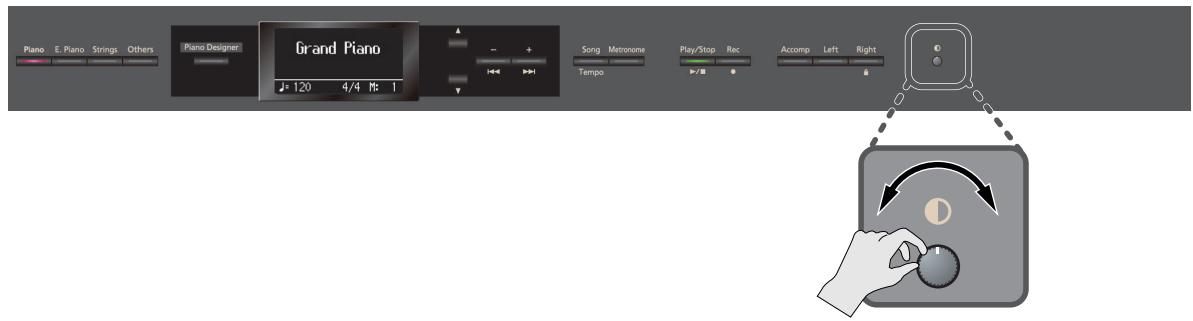 ROLAND HP307-SB - Régler la luminosité de l'écran - 1