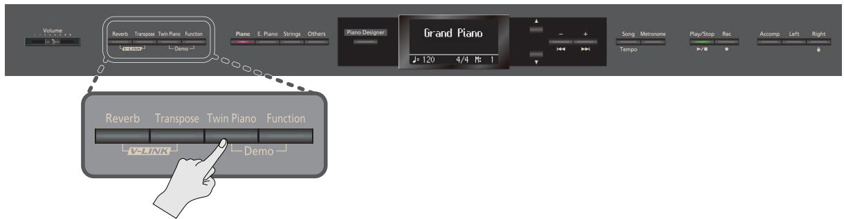 ROLAND HP307-SB - Diviser le clavier en deux zones (twin piano) - 1