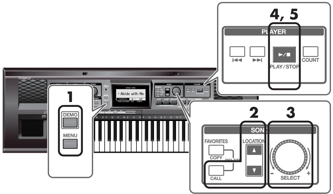 ROLAND RK-100 - Choisir un morceau - 1