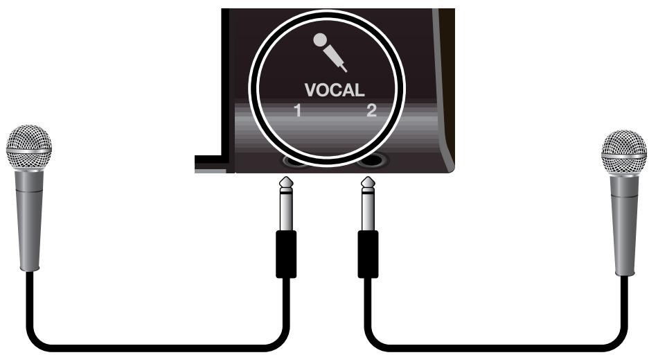 ROLAND RK-100 - Brancher un microphone - 1