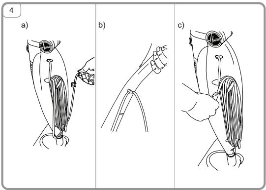 Technical diagram showing mechanical assembly steps with labeled parts and directional arrows