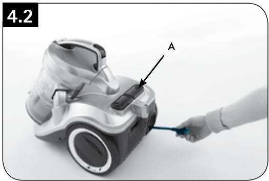 HOOVER CYCLONIC BAGLESS CANISTER - Cord Release/Rewind - 2