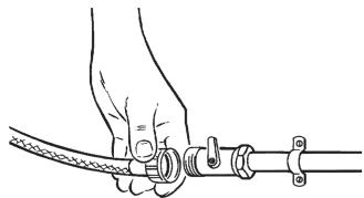 HOOVER HWF5516E - Connecting the fill hose - 1