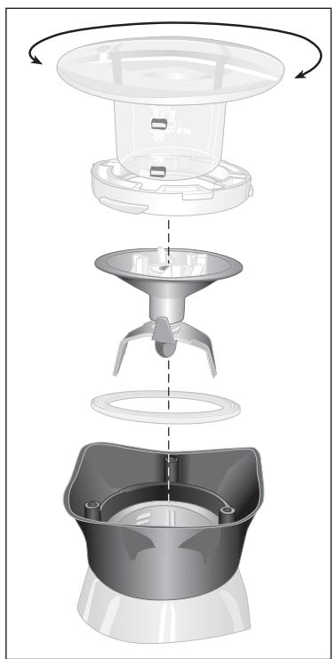 KOMPERNASS BIFINETT KH 525 MIXER BLENDER - Uitspoelen van het in elkaar gezette mix-opzetstuk - 1