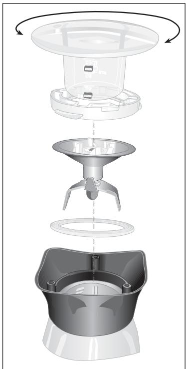 KOMPERNASS BIFINETT KH 525 MIXER BLENDER - Spola av den monterade mixertillsatsen - 1