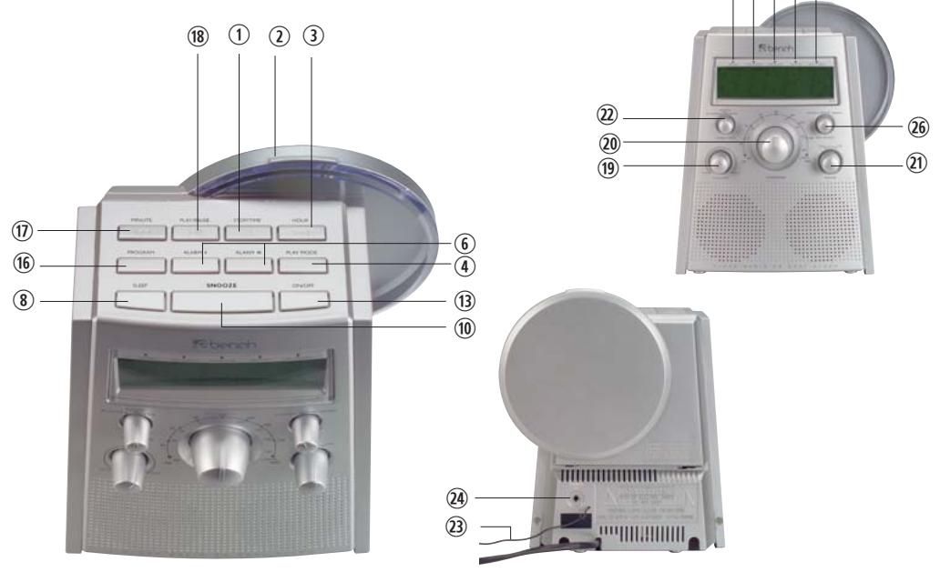 KOMPERNASS EBENCH KH 2255-2256 RADIO-REVEIL LECTEUR CD - 4