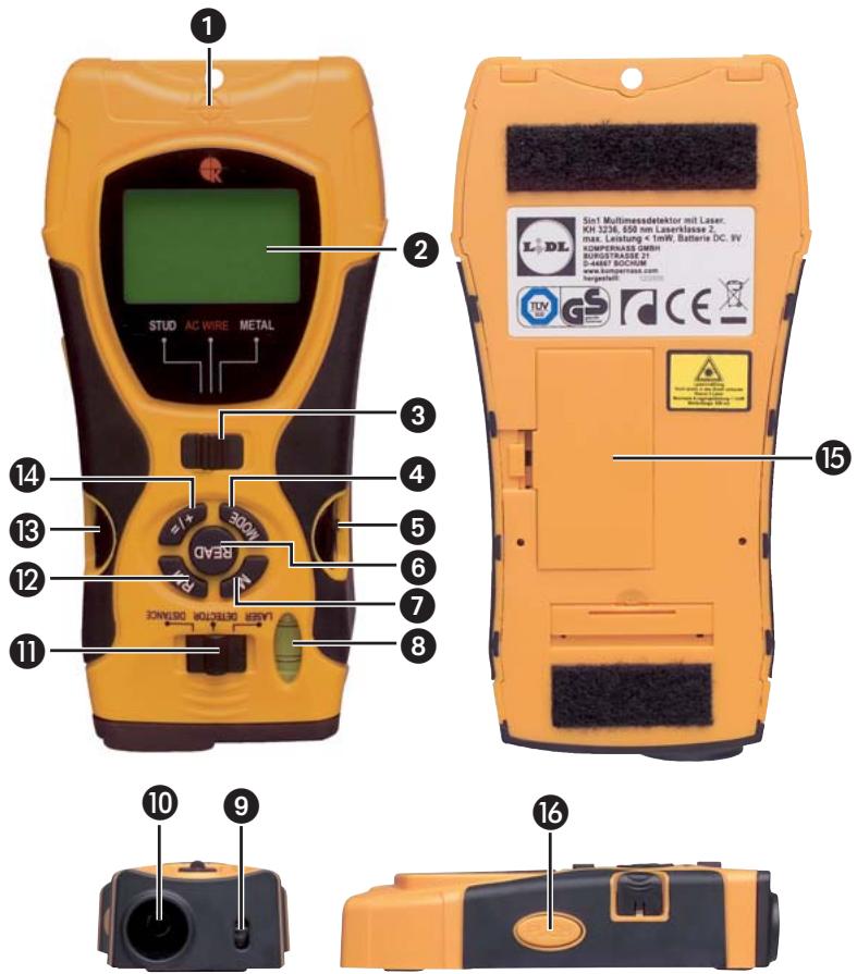 KOMPERNASS KH 3236 DETECTEUR MULTIFONCTIONS 5 EN 1 AVEC LASER - 2