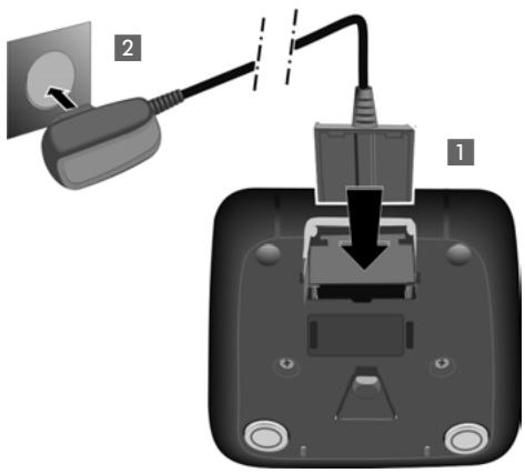 GIGASET C300, C300A, C300H - Raccordement du chargeur (s'il est fourni) - 1