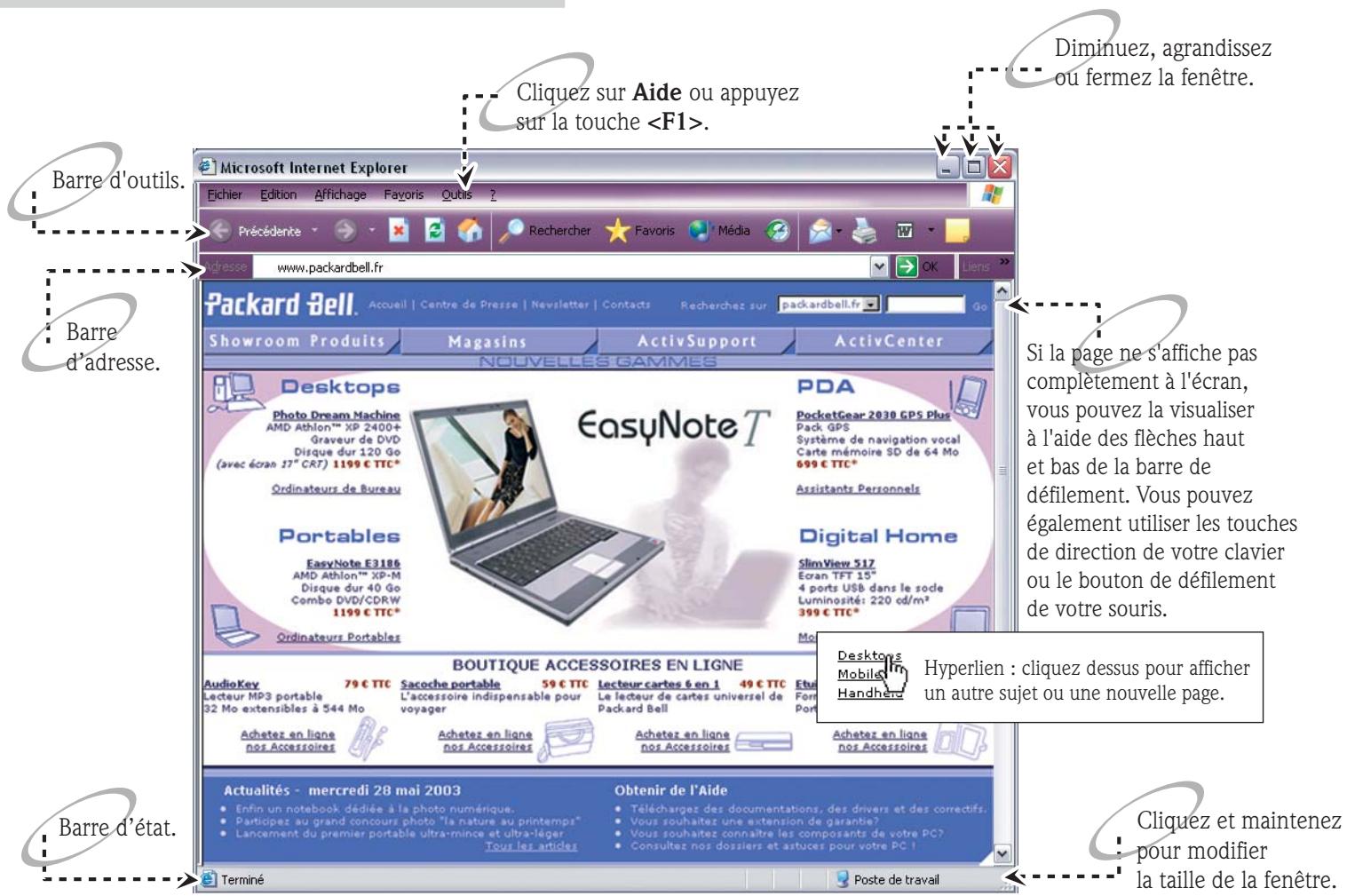 PACKARD BELL I XTREME DUO 4001 - CHARACTERISTIQUES DU NAVIGATEUR - 1