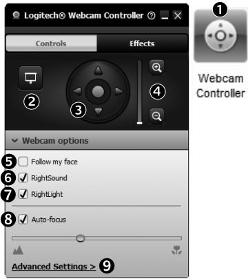 LOGITECH C910 - Somente para Windows:   Ajustar a CAMERA Web durante una videochamada - 1