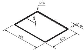 SCHOLTES PP 73 G SF - Position du crochet pour top h=20mm - 3