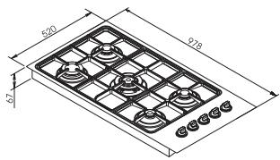 SCHOLTES PP 93 G SF - Fixation au meuble - 1