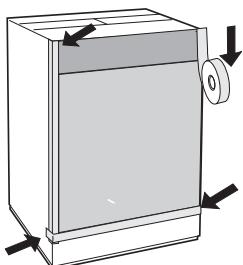 SCHOLTES SMLE 129 - Application du panneau d'habillage en bois sur la porte et montage du machine à laver à l'intérieur des éléments: - 5