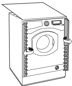 SCHOLTES SMLE 129 - Applicazione del pannello in legno alla porta e insertimento della macchina nei mobili: - 3