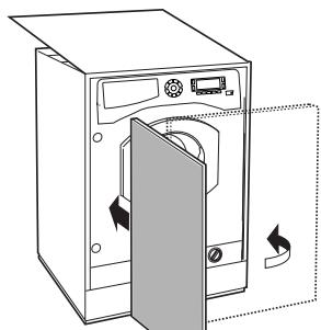 SCHOLTES SMLE 129 - Application du panneau d'habillage en bois sur la porte et montage du machine à laver à l'intérieur des éléments: - 4