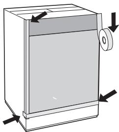 SCHOLTES SMLE 129 - Applicazione del pannello in legno alla porta e insertimento della macchina nei mobili: - 5